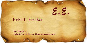 Erkli Erika névjegykártya